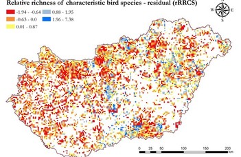 Ecosystem condition map and bird species